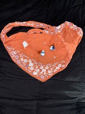 Orange Floral Print Women’s Shoulder Bag
